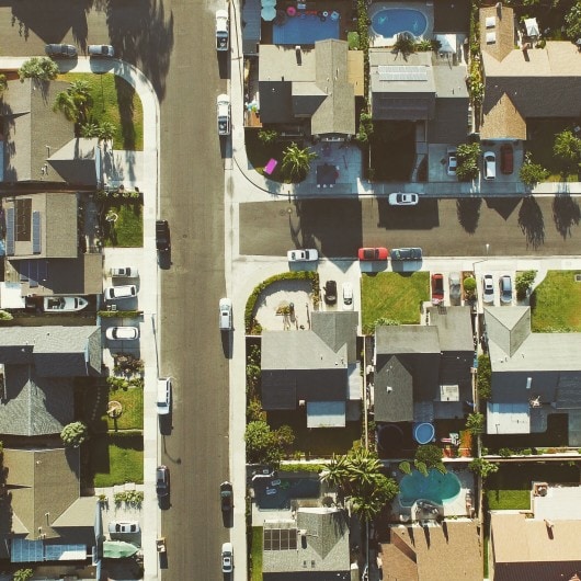 Aerial of Property Management Neighborhood Block